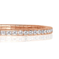 5.49ct Emerald Cut Diamond Stretch Tennis Bracelet in 18K Rose Gold