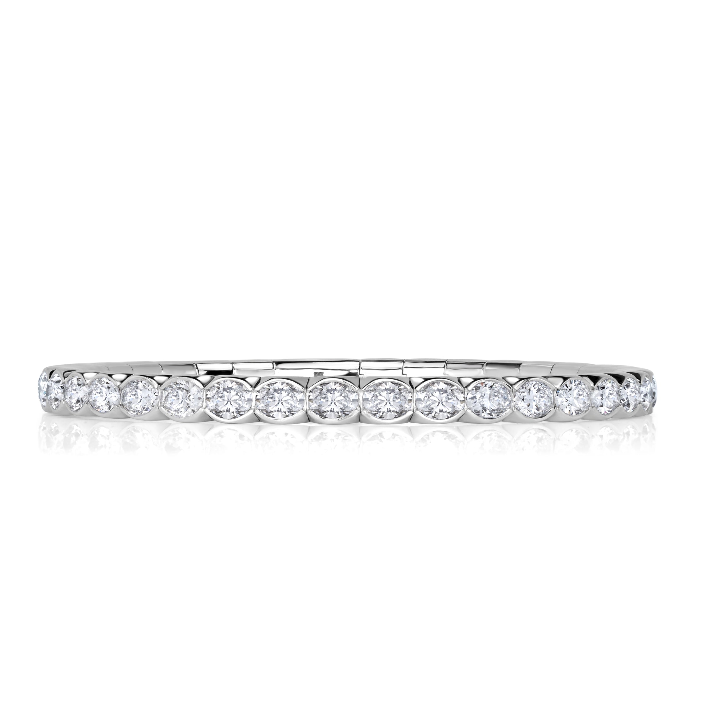 11.25ct Oval Cut Diamond Stretch Tennis Bracelet in 18K White Gold