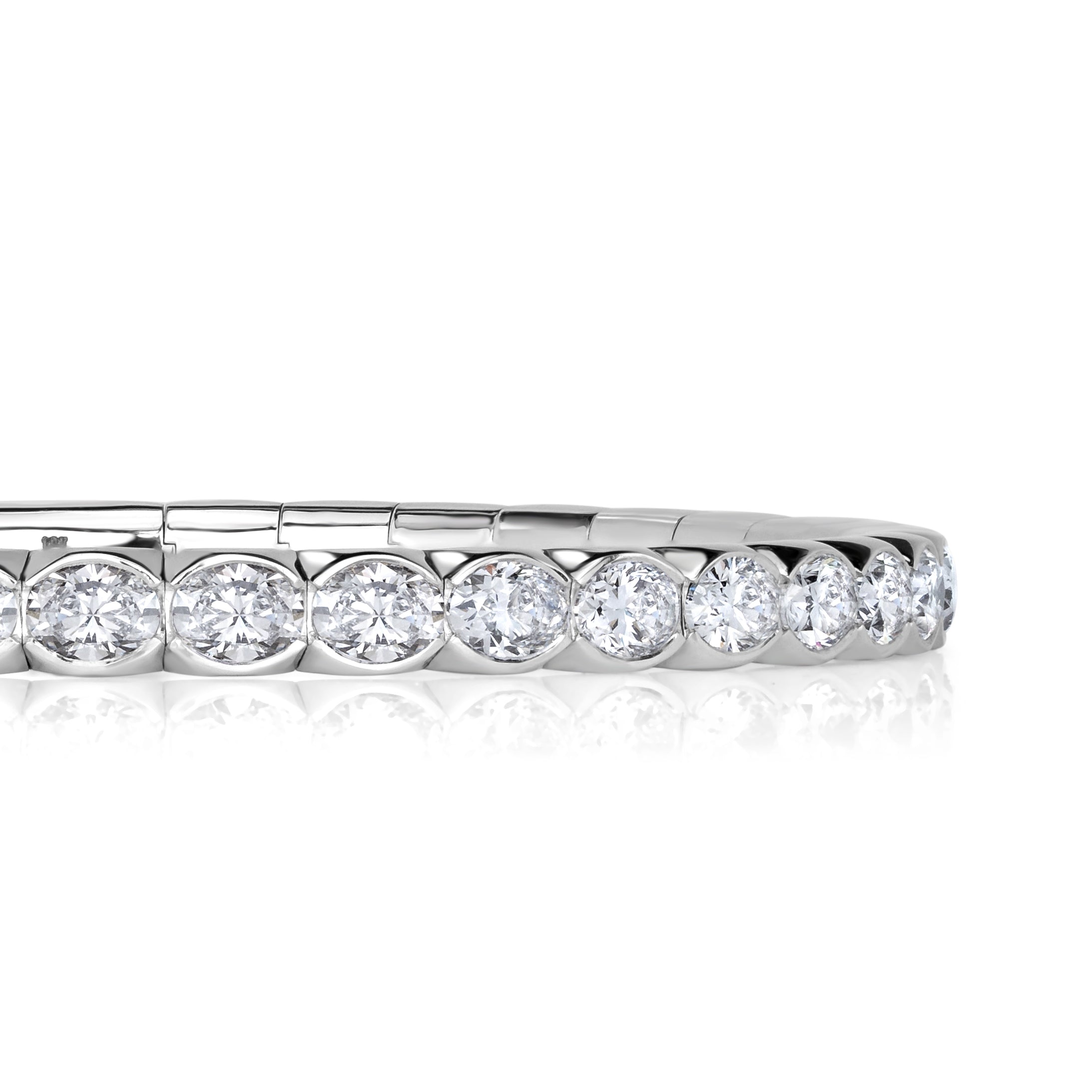 11.25ct Oval Cut Diamond Stretch Tennis Bracelet in 18K White Gold