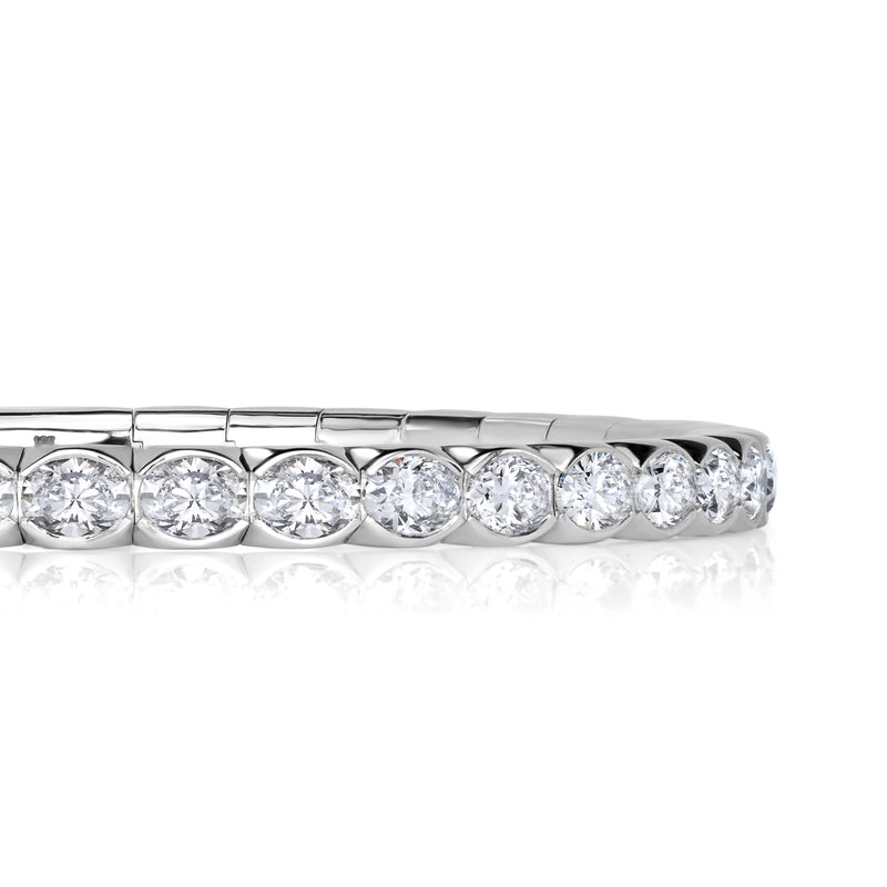 11.25ct Oval Cut Diamond Stretch Tennis Bracelet in 18K White Gold