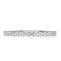 13.92ct Emerald Cut Diamond Stretch Tennis Bracelet in 18K White Gold