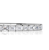 13.92ct Emerald Cut Diamond Stretch Tennis Bracelet in 18K White Gold