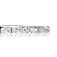 5.89ct Emerald Cut Diamond Stretch Tennis Bracelet in 18K White Gold