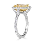 3.82ct Fancy Light Yellow Pear Shaped Diamond Engagement Ring