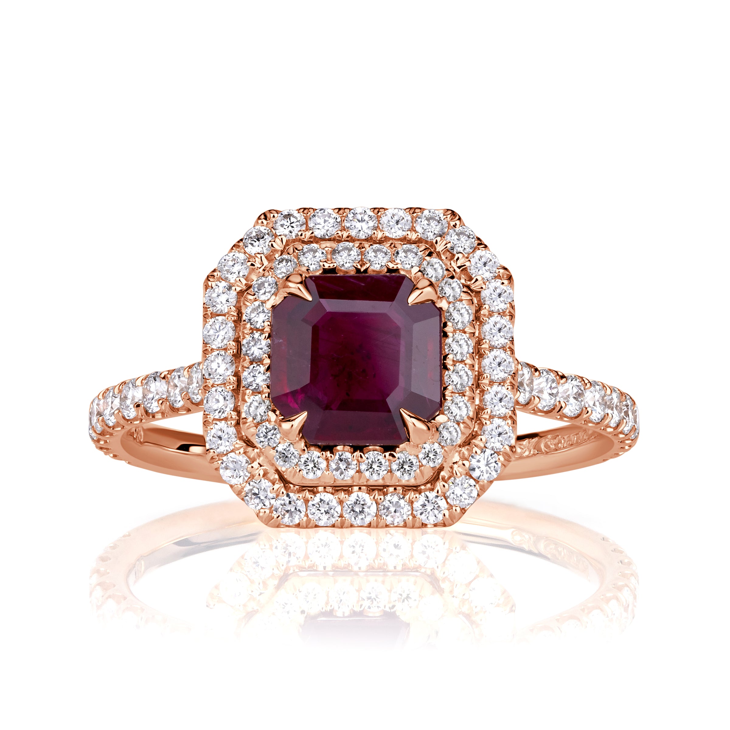 Emerald Cut Ruby and Diamond Engagement Ring – Mark Broumand