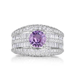 3.44ct Round Brilliant Cut Pink Sapphire Engagement Ring