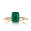 1.84ct Emerald Cut Green Emerald Engagement Ring