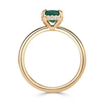 1.31ct Oval Cut Green Emerald Engagement Ring