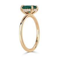 1.31ct Oval Cut Green Emerald Engagement Ring