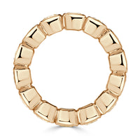 7.56ct Fancy Yellow Cushion Cut Diamond Bezel Set Eternity Band in 18K Yellow Gold