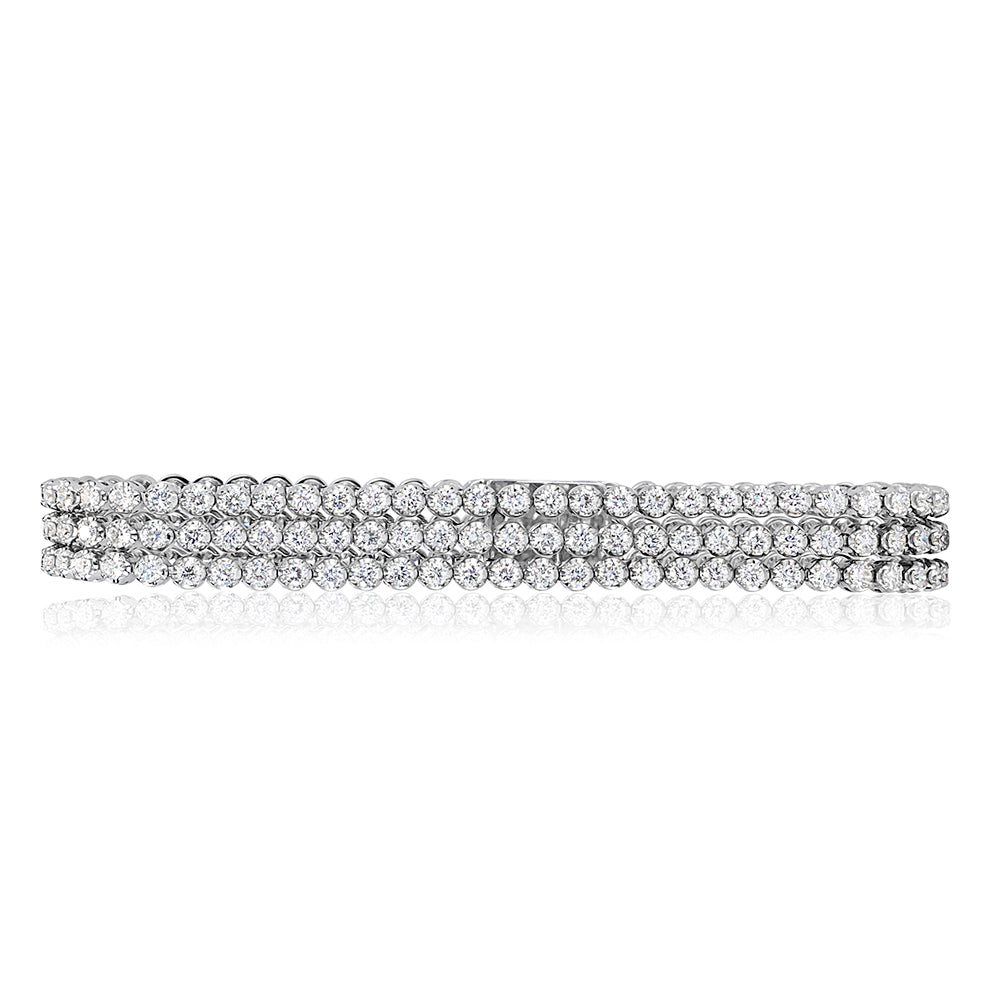 5.12ct Round Brilliant Cut Diamond Three-row Tennis Bracelet