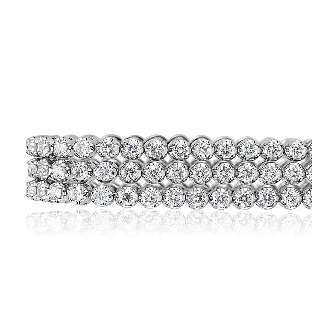 5.12ct Round Brilliant Cut Diamond Three-row Tennis Bracelet