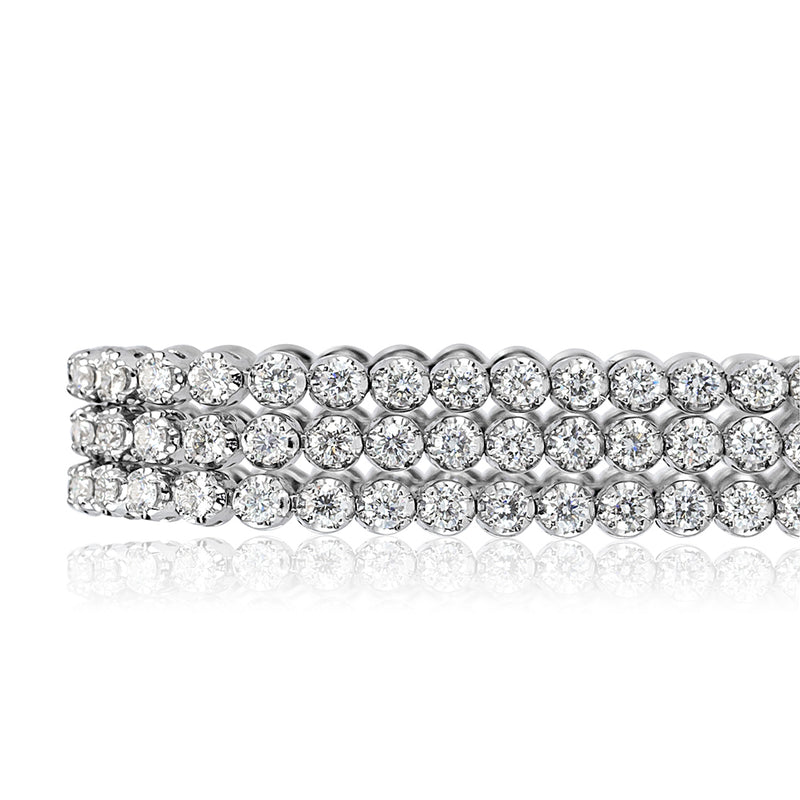 5.12ct Round Brilliant Cut Diamond Three-row Tennis Bracelet