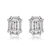 2.60ct Emerald Cut Mosaic Diamond Stud Earrings in 18K White Gold