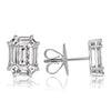 2.60ct Emerald Cut Mosaic Diamond Stud Earrings in 18K White Gold