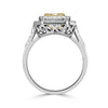 2.03ct Radiant Cut Light Yellow Diamond Engagement Ring