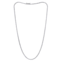 6.35ct Round Brilliant Cut Diamond Tennis Necklace in 18k White Gold