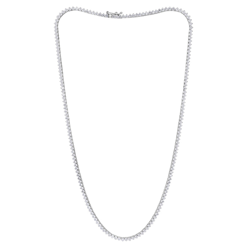 6.35ct Round Brilliant Cut Diamond Tennis Necklace in 18k White Gold