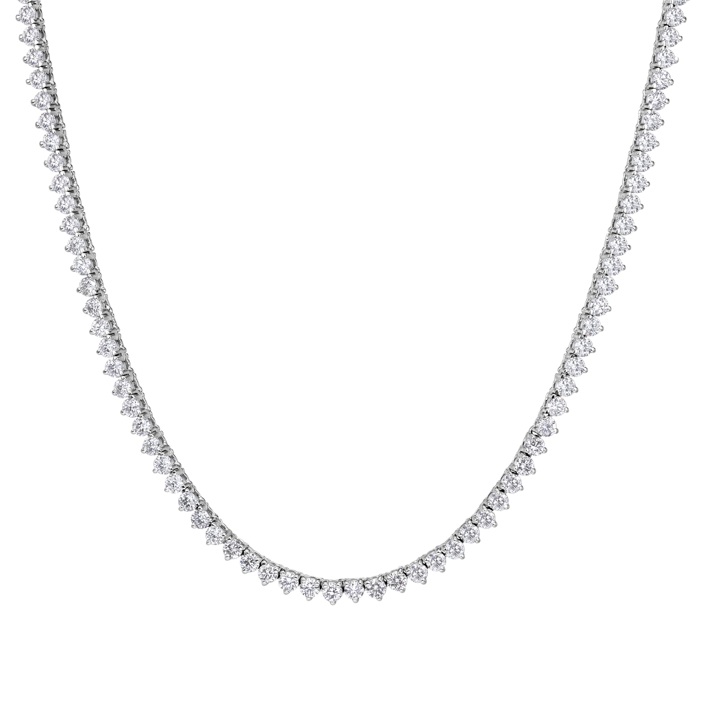 6.35ct Round Brilliant Cut Diamond Tennis Necklace in 18k White Gold