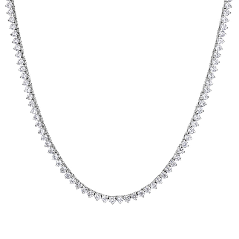 6.35ct Round Brilliant Cut Diamond Tennis Necklace in 18k White Gold