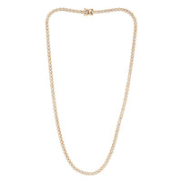 4.15ct Round Brilliant Cut Diamond Tennis Necklace in 14k Yellow Gold