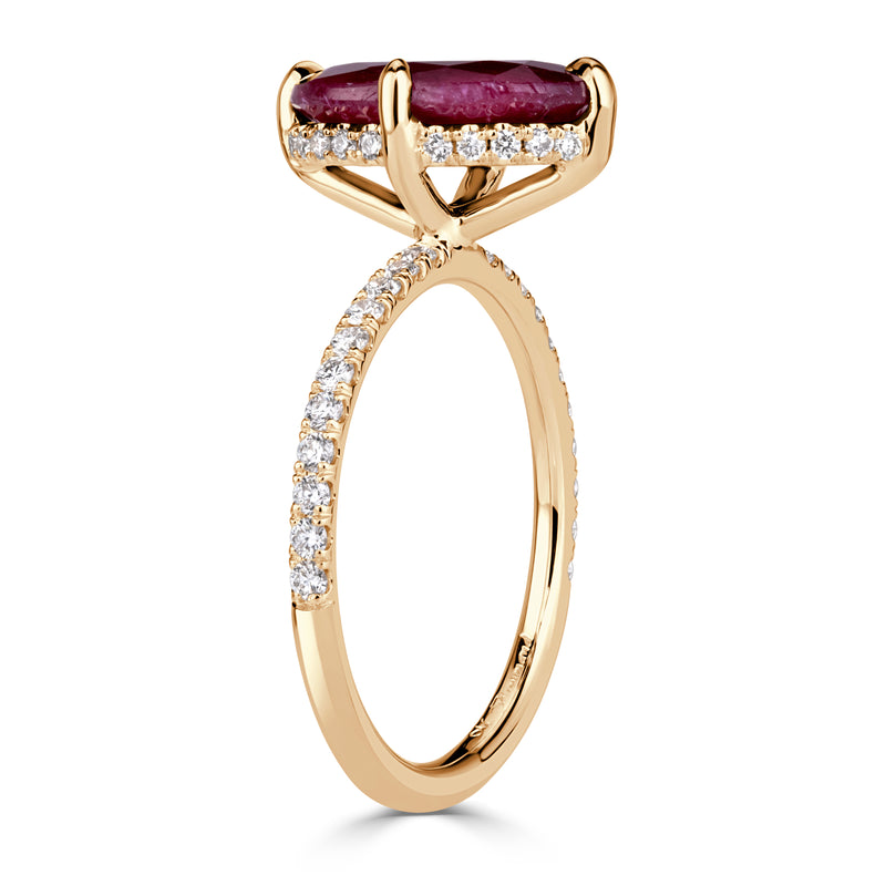 3.56ct Oval Cut Ruby Engagement Ring