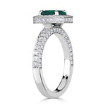 1.88ct Emerald Cut Green Emerald Engagement Ring