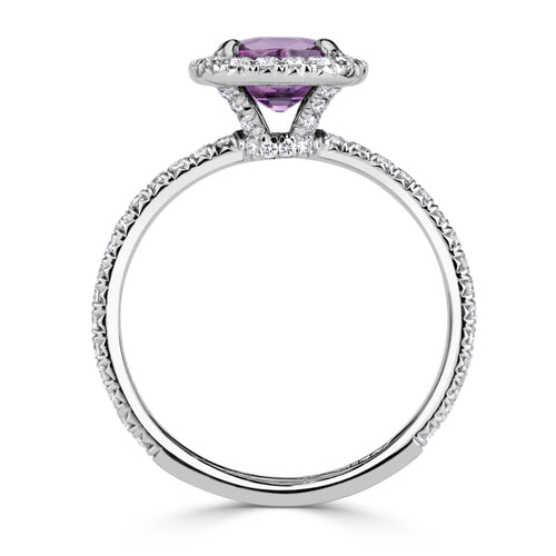 2.23ct Cushion Cut Pink Sapphire Engagement Ring