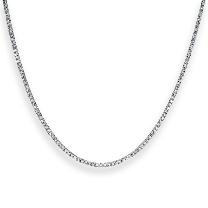 4.90ct Round Brilliant Cut Diamond Tennis Necklace in 14k White Gold