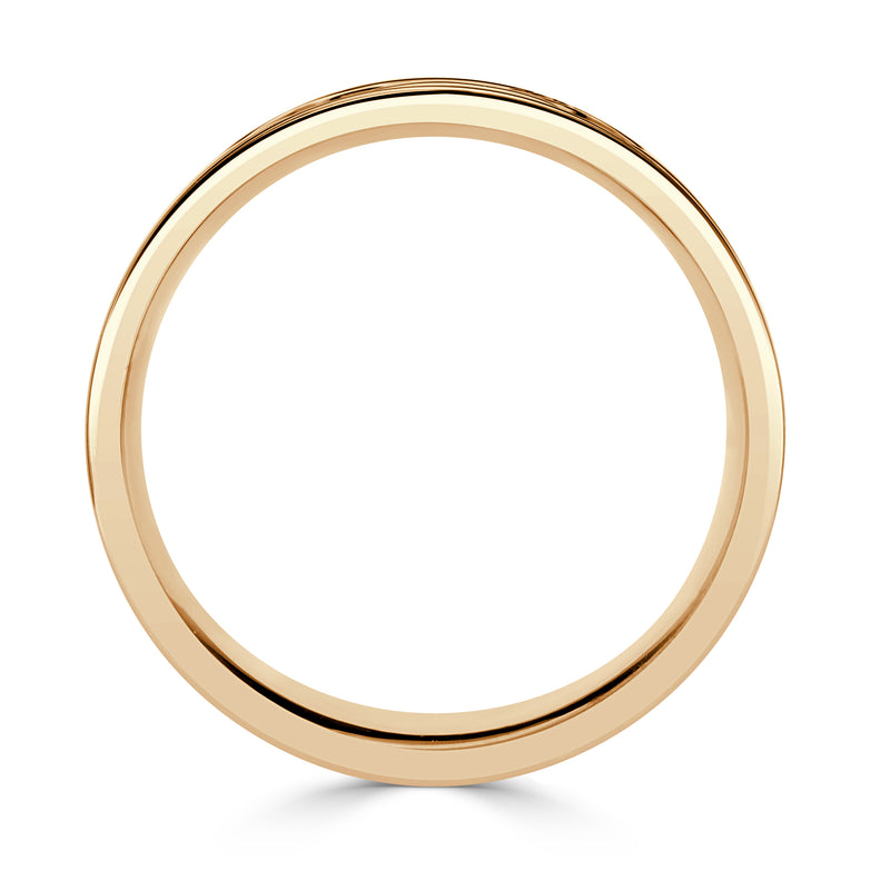 Men's Handcrafted Zigzag Wedding Band in 18k Yellow Gold at 8.5mm