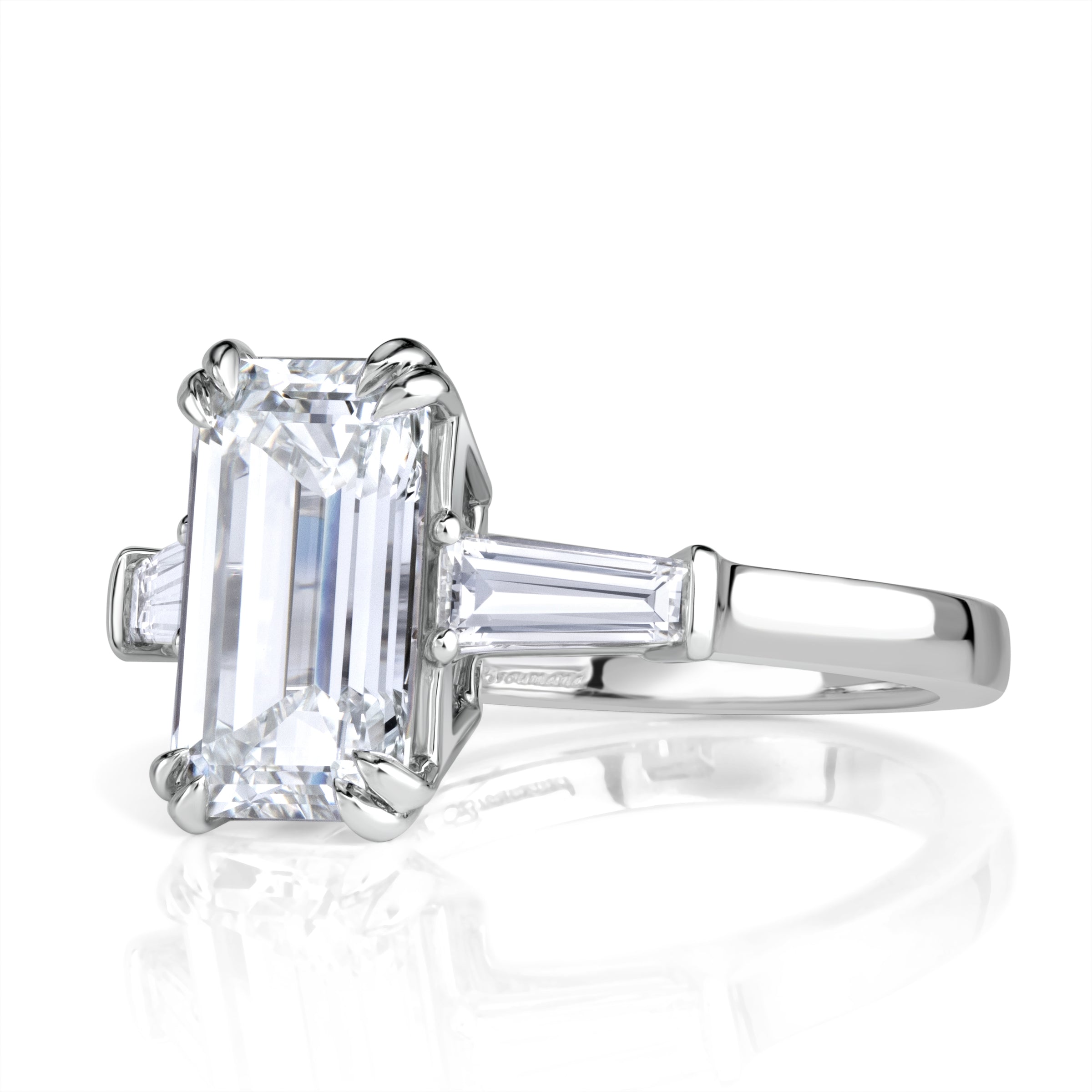 3.76ct Emerald Cut Diamond Engagement Ring