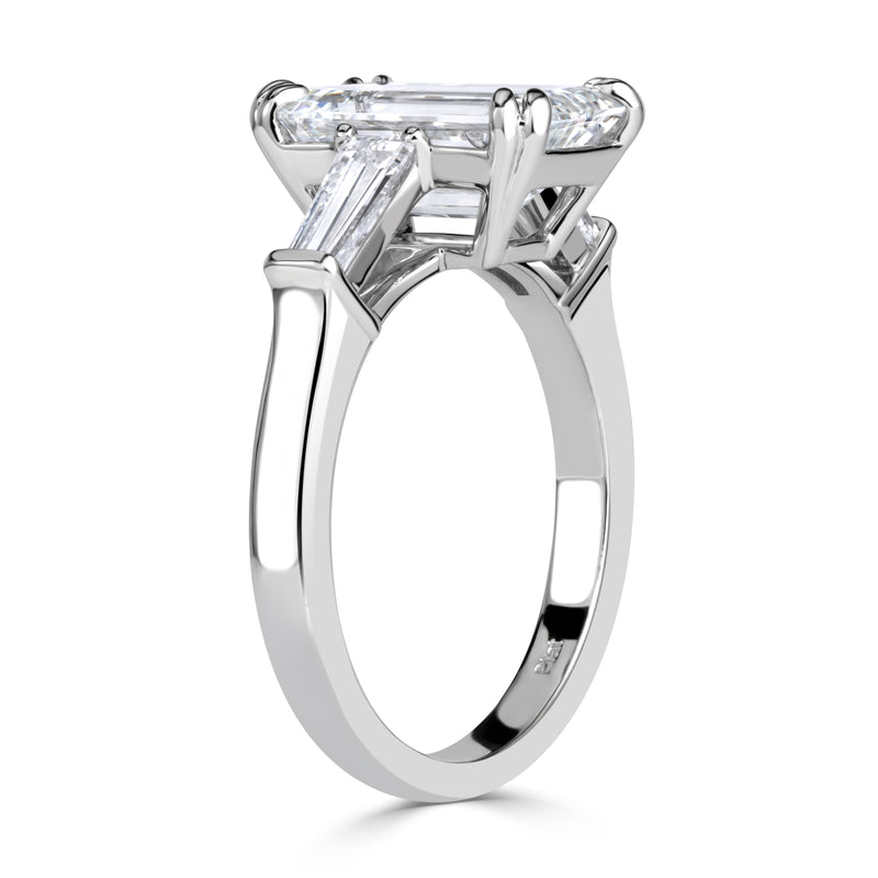 3.76ct Emerald Cut Diamond Engagement Ring