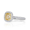 2.04ct Fancy Yellow Cushion Cut Diamond Engagement Ring