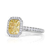 2.09ct Fancy Yellow Radiant Cut Diamond Engagement Ring
