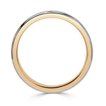 Men's Two-Tone Satin Finish Wedding Band in 14k White and Yellow Gold 7mm
