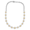 10.84ct Fancy Yellow Cushion and Round Brilliant Cut Diamond Necklace in 18K White Gold