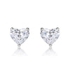 1.00ct Heart Shaped Diamond Stud Earrings in 18K White Gold