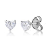 1.00ct Heart Shaped Diamond Stud Earrings in 18K White Gold