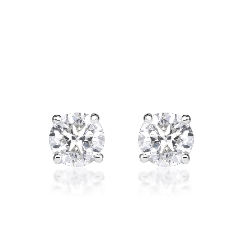 1.20ct Round Brilliant Cut Diamond Stud Earrings in 14k White Gold