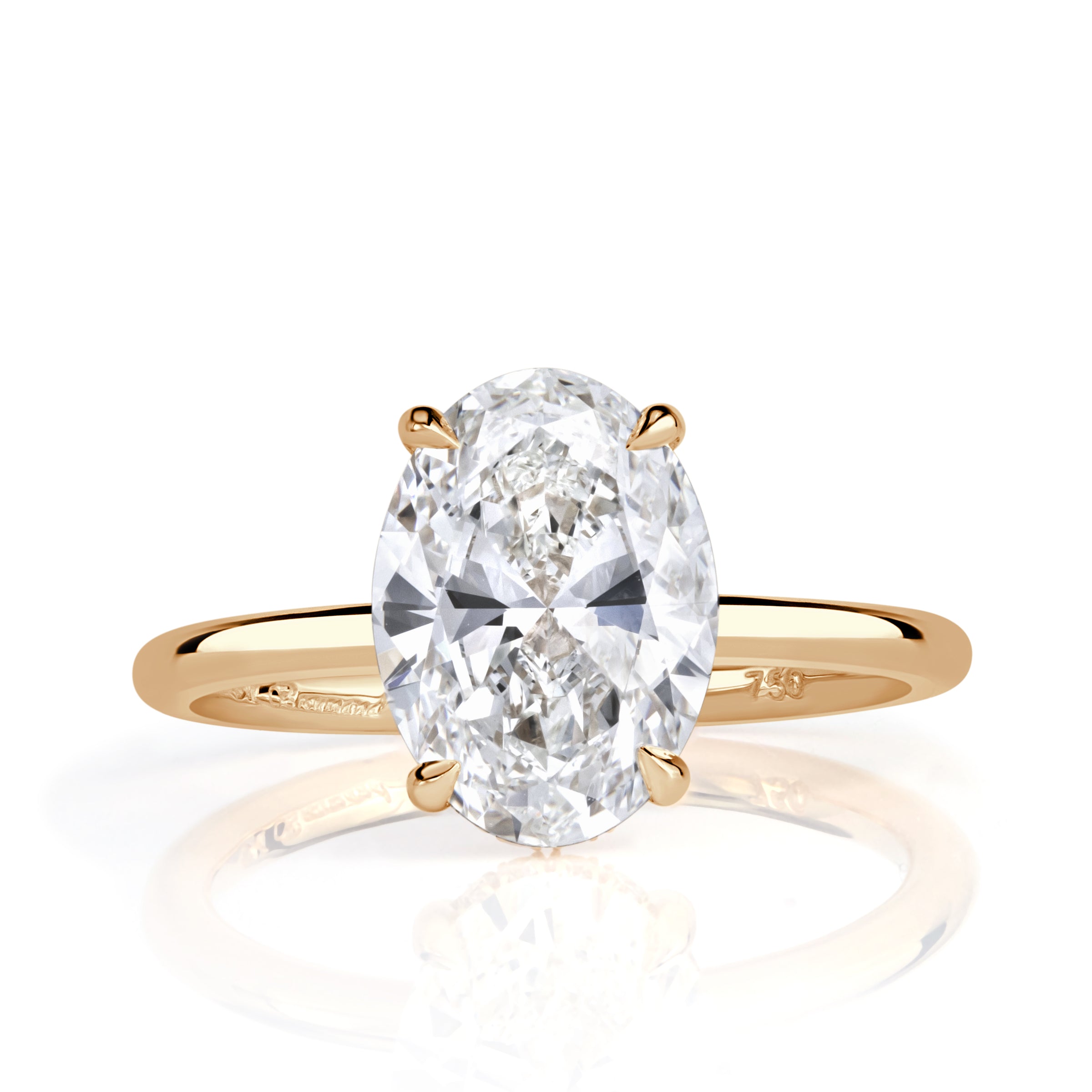 2.28ct Oval Cut Diamond Engagement Ring in 18k Yellow Gold