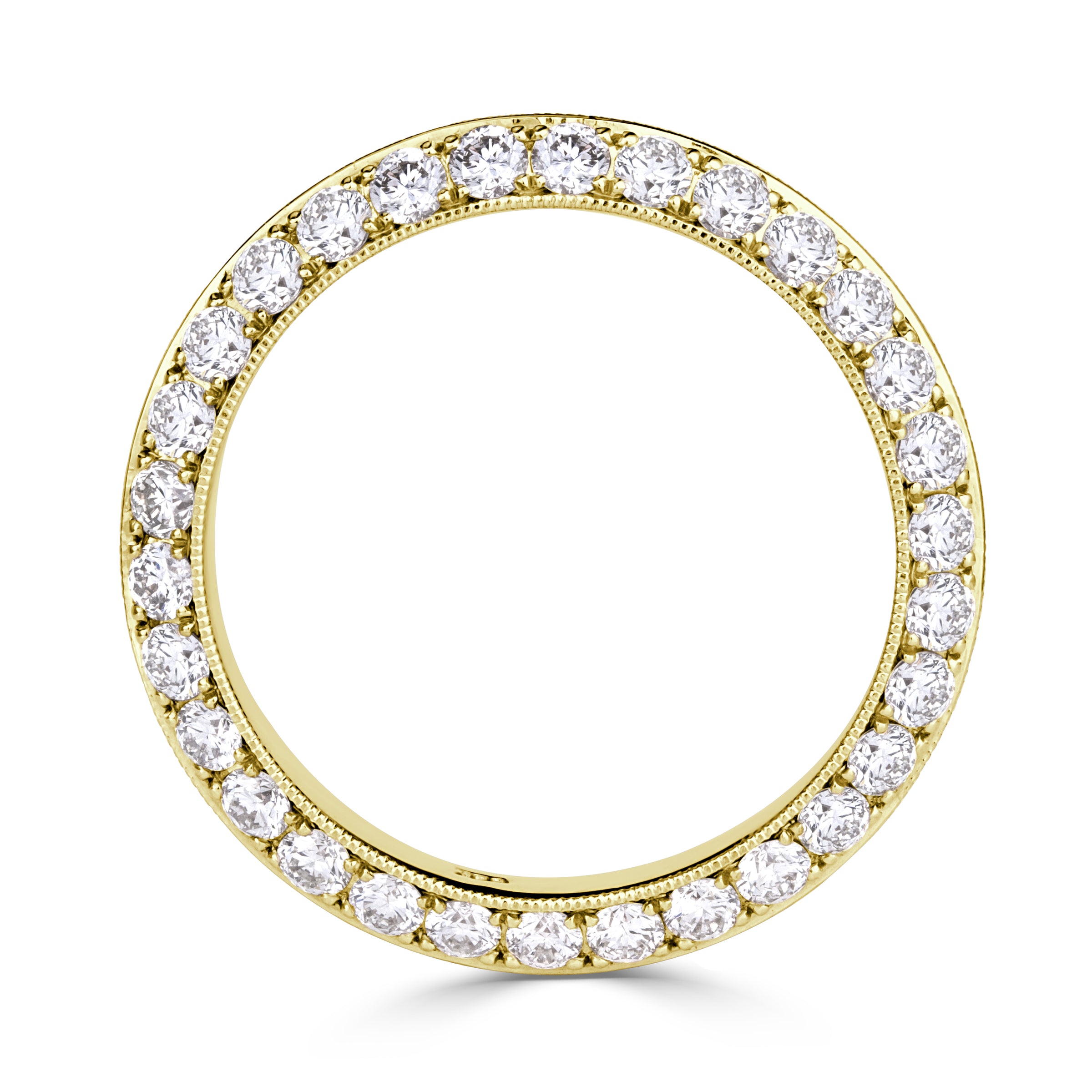1.35ct Round Brilliant Cut Diamond Knife Edge Eternity Band in 18k Yellow Gold