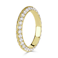 1.35ct Round Brilliant Cut Diamond Knife Edge Eternity Band in 18k Yellow Gold