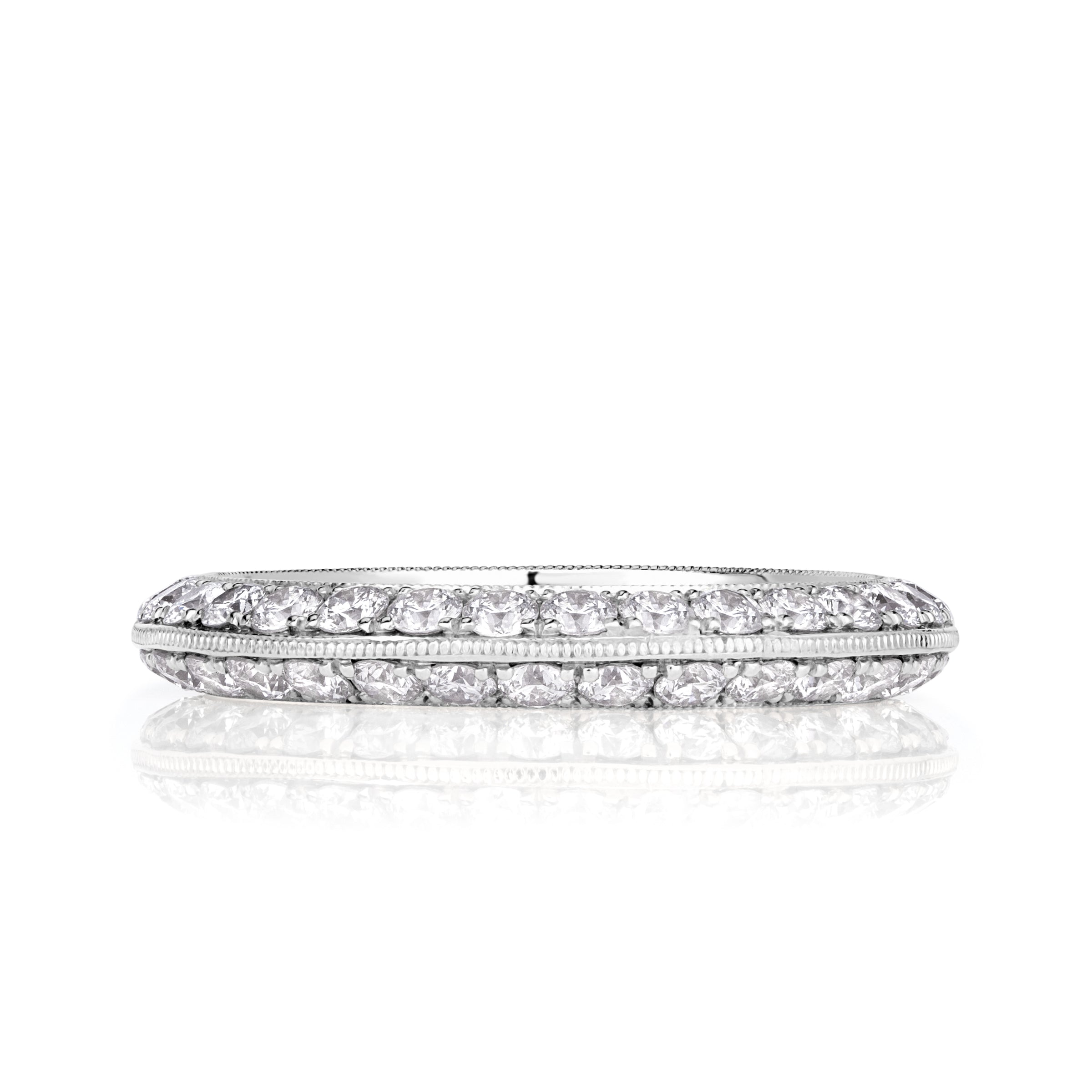 1.35ct Round Brilliant Cut Diamond Knife Edge Eternity Band in 18k White Gold