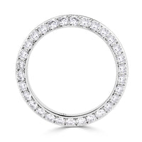 1.35ct Round Brilliant Cut Diamond Knife Edge Eternity Band in 18k White Gold