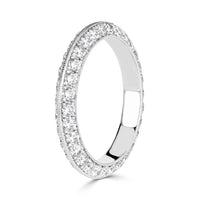 1.35ct Round Brilliant Cut Diamond Knife Edge Eternity Band in 18k White Gold