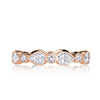 1.80ct Pear Shaped and Round Brilliant Cut Diamond Eternity Band in 18K Rose Gold