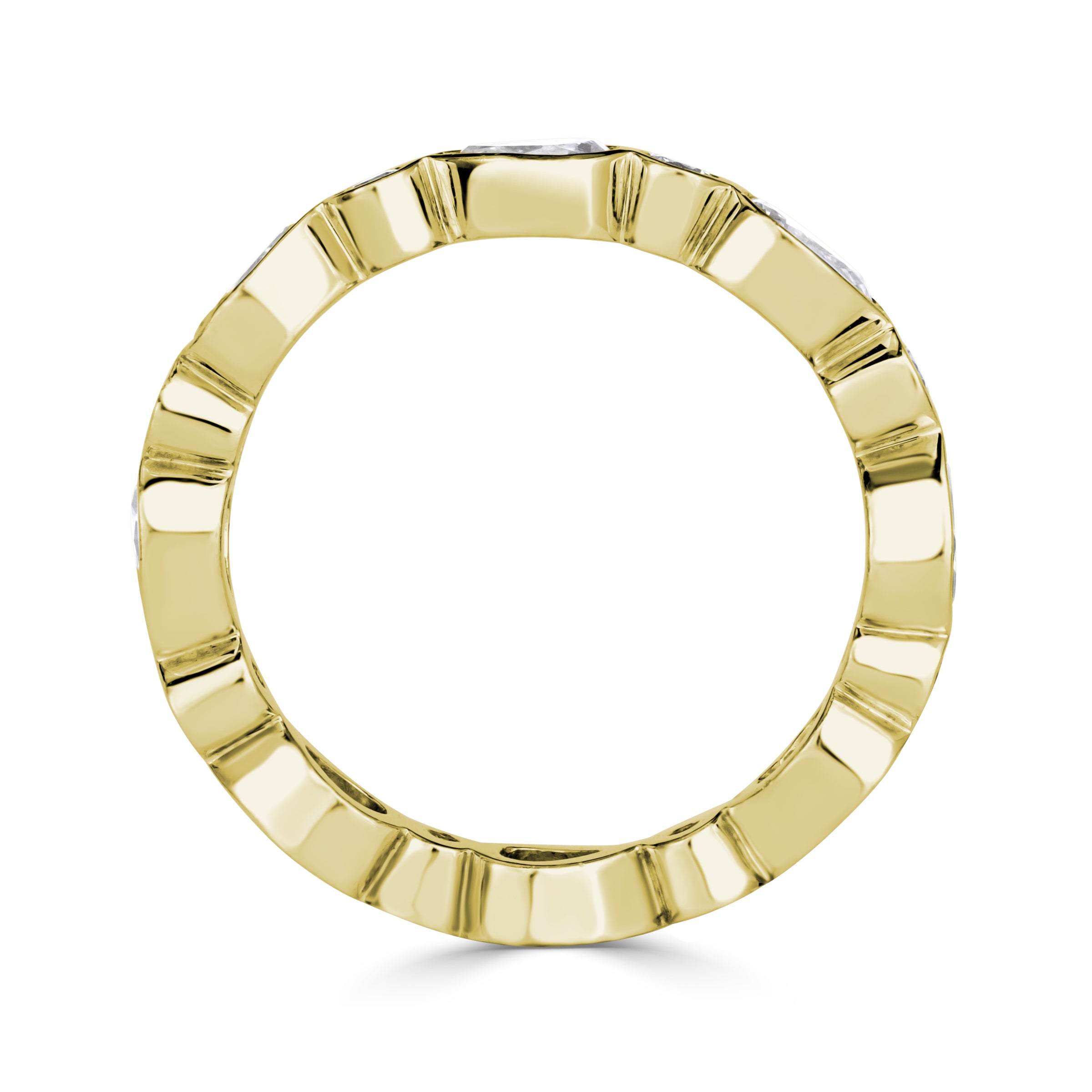 1.80ct Pear Shaped and Round Brilliant Cut Diamond Eternity Band in 18K Yellow Gold