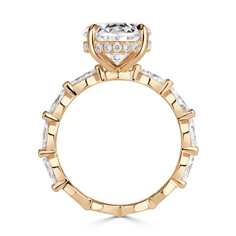 4.74ct Oval Cut Diamond Engagement Ring in 18k Champagne Gold