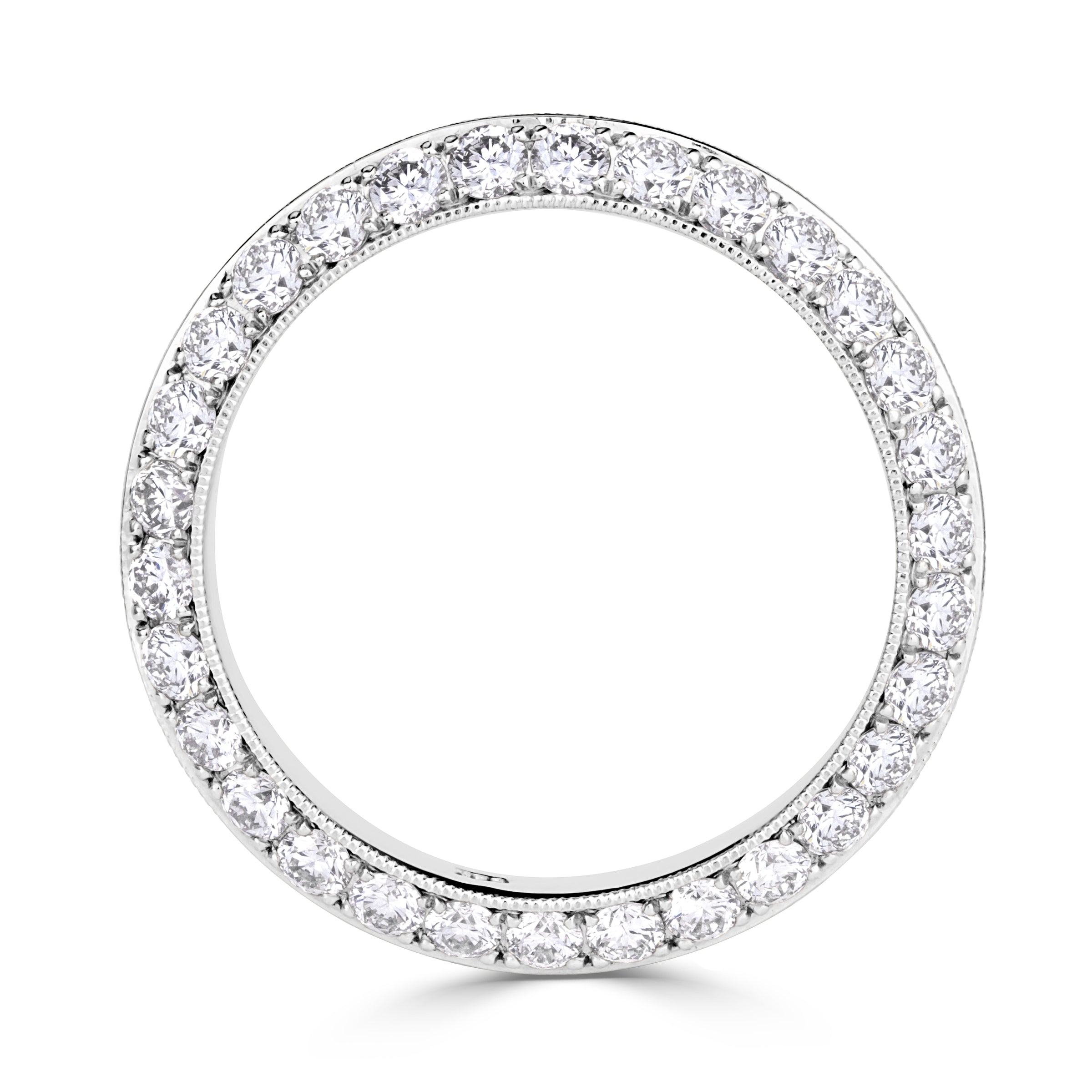 1.35ct Round Brilliant Cut Diamond Knife Edge Eternity Band in Platinum