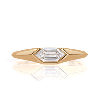 0.50ct Hexagon Cut Diamond Bezel Set Ring